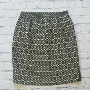 Ann Taylor LOFT Black & White Lined Skirt Sz XS